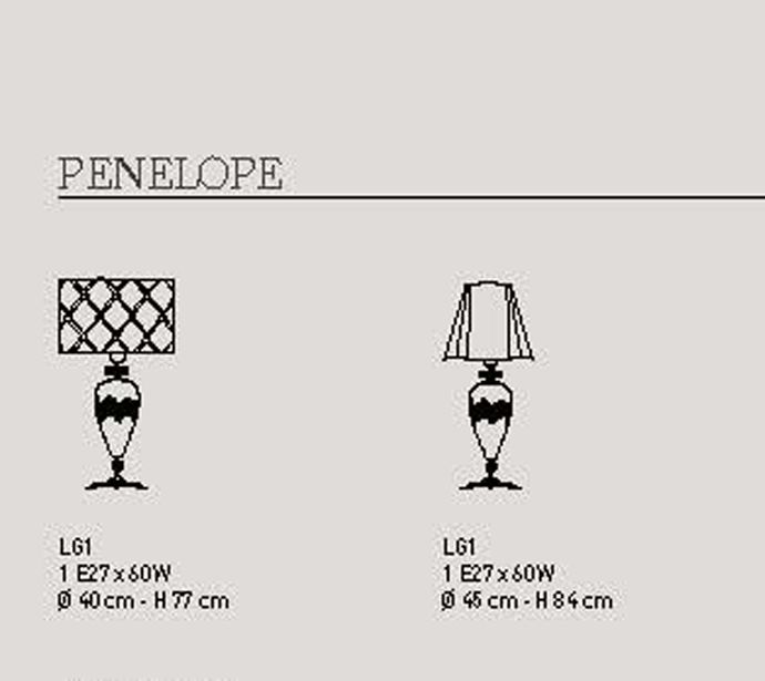 Euroluce Penelope LG1 Table Lamp - Gray/Black