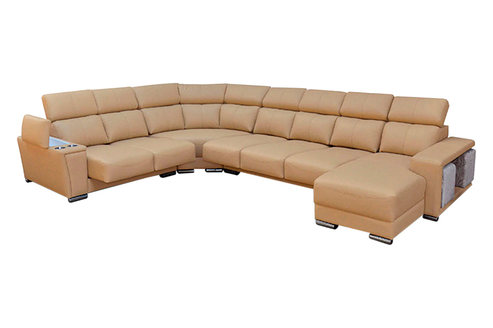 Extravaganza™ 8312 Sectional with Sliding Seats Beige - Right Facing