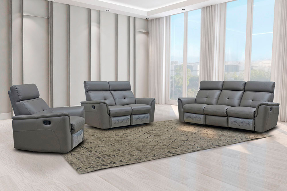 Extravaganza™ 8501 Sofa with 2 Recliners - Dark Gray