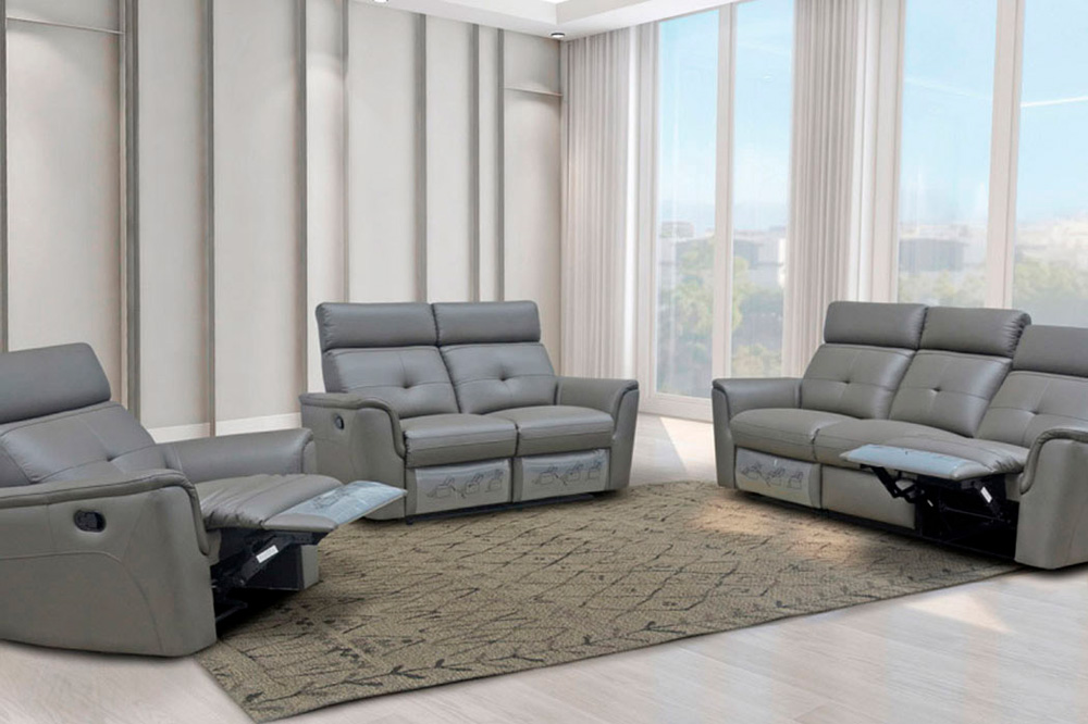 Extravaganza™ 8501 Sofa with 2 Recliners - Dark Gray