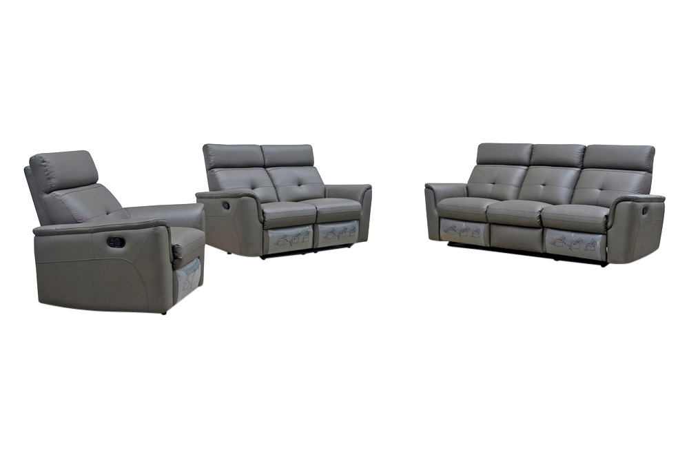 Extravaganza 8501 Loveseat with 2 Recliners - Dark Gray