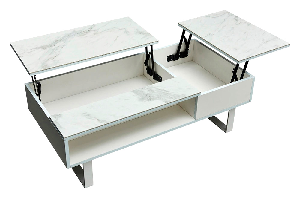 Extravaganza 1388 Coffee Table with Storage - White