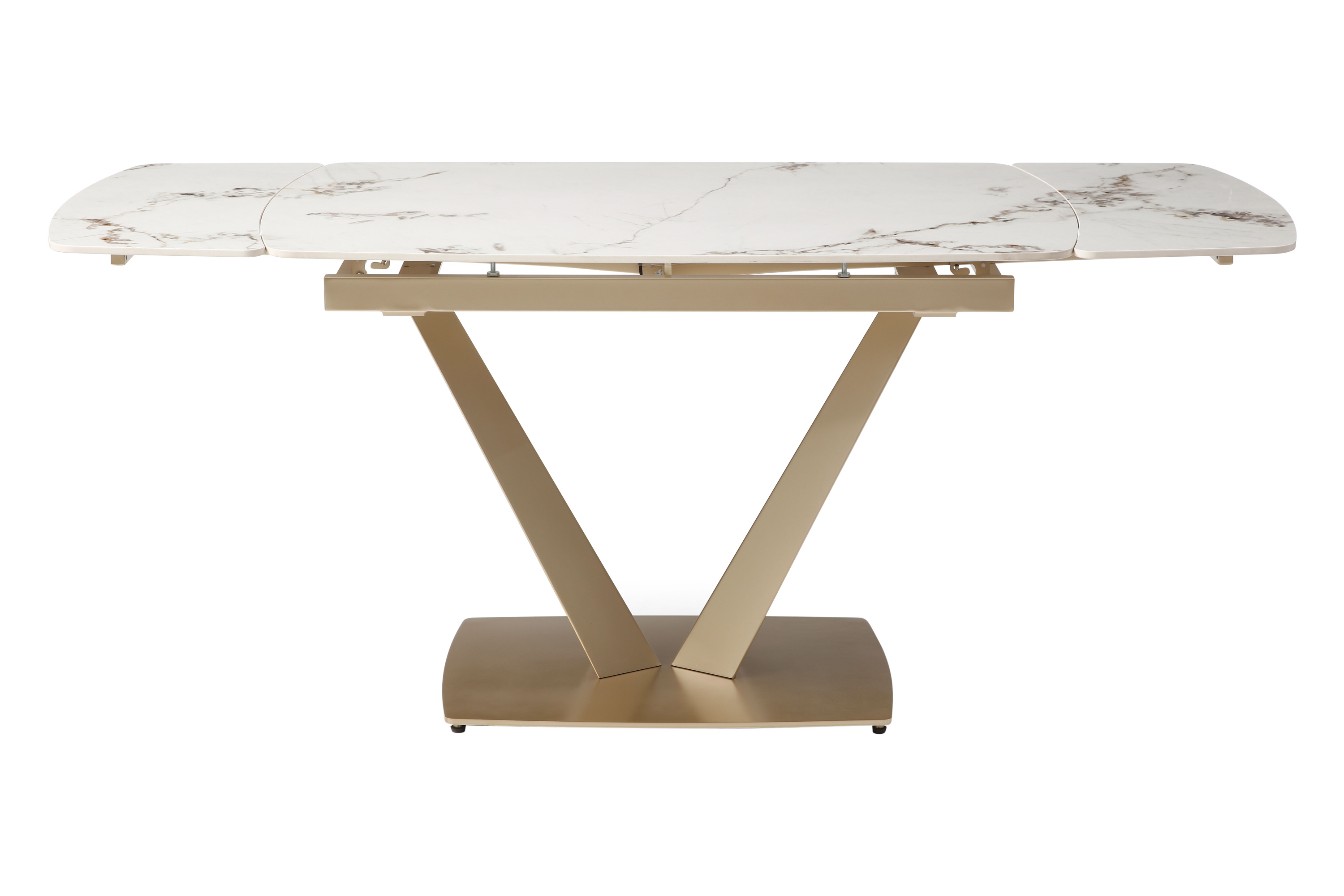 Extravaganza 109 Ceramic Dining Table - White/Gold