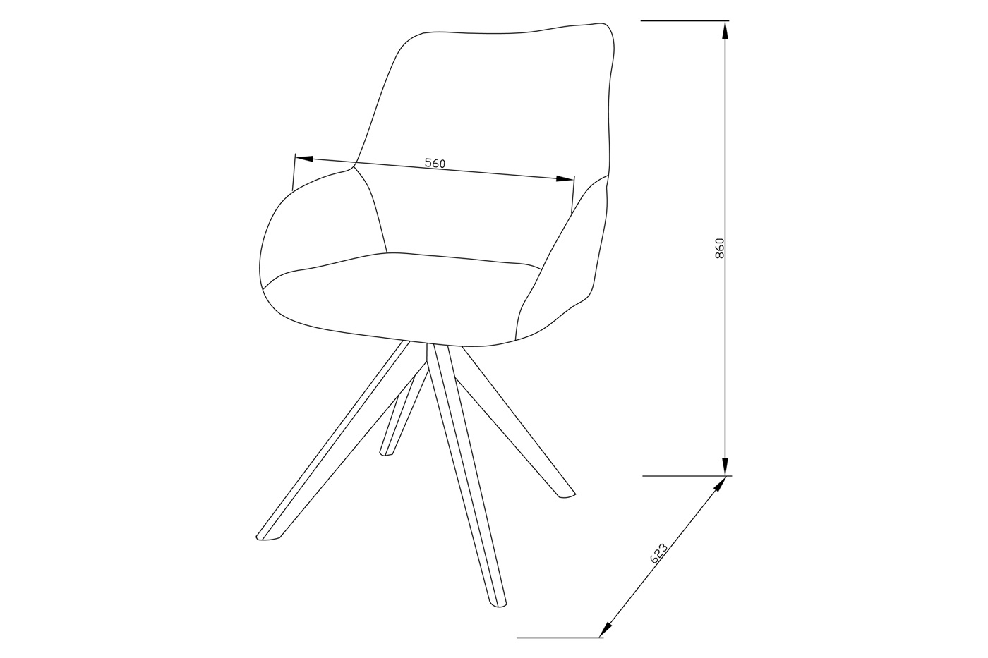 Extravaganza - 9086 Table with 1327 Swivel Chairs