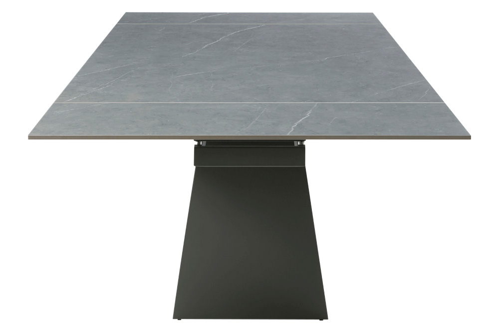 Extravaganza - 9087 Table Dark Gray with 1239 Swivel Blue Chairs