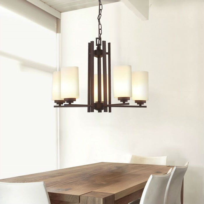 FaFurn - 5 Column Lights Chandelier in Bronze