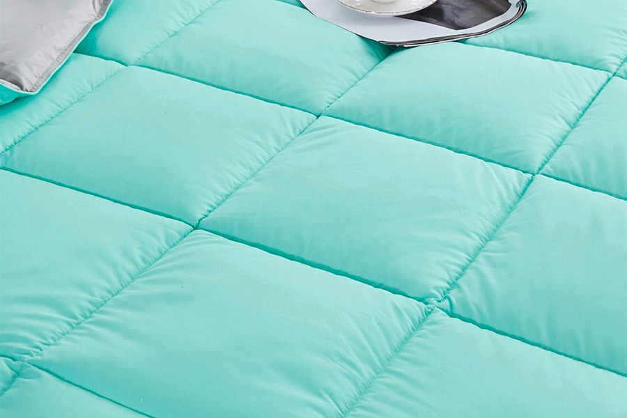 FaFurn Traditional Microfiber Reversible 3 Piece Comforter Set - Aqua/Gray, Twin/Twin XL Size