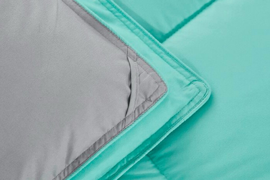 FaFurn Traditional Microfiber Reversible 3 Piece Comforter Set - Aqua/Gray, Twin/Twin XL Size