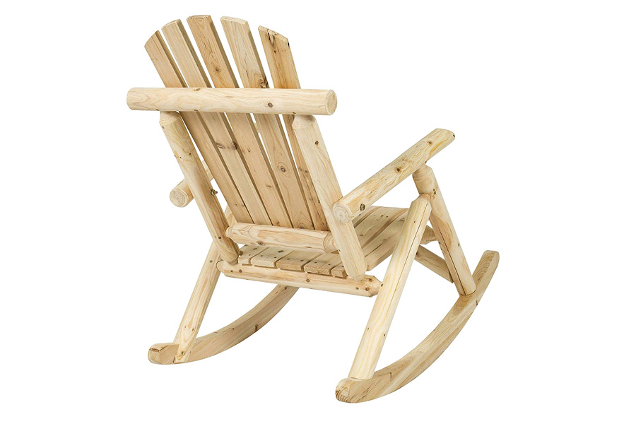 FaFurn - Outdoor Adirondack Style Wooden Log Rocking Chair