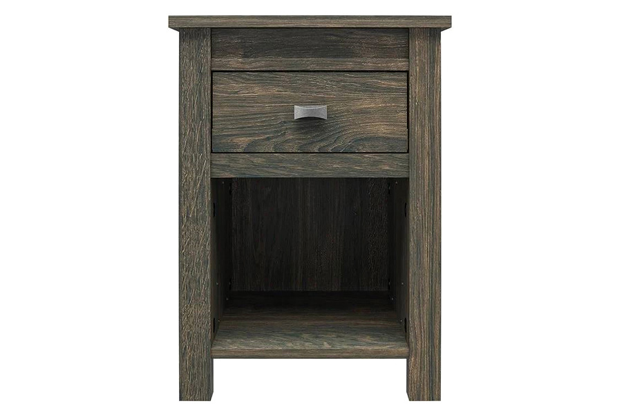 FaFurn - Farmhouse 1-Drawer Bedroom Nightstand with Open Shelf