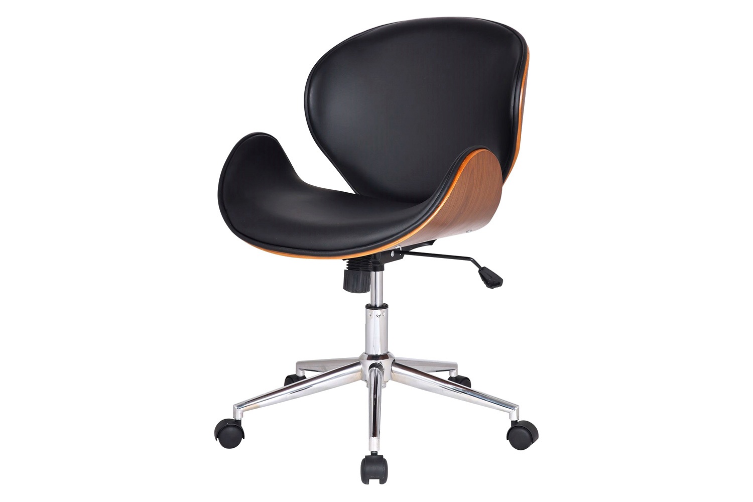 FaFurn - Modern Classic Faux Leather Office Chair with Curved Seat