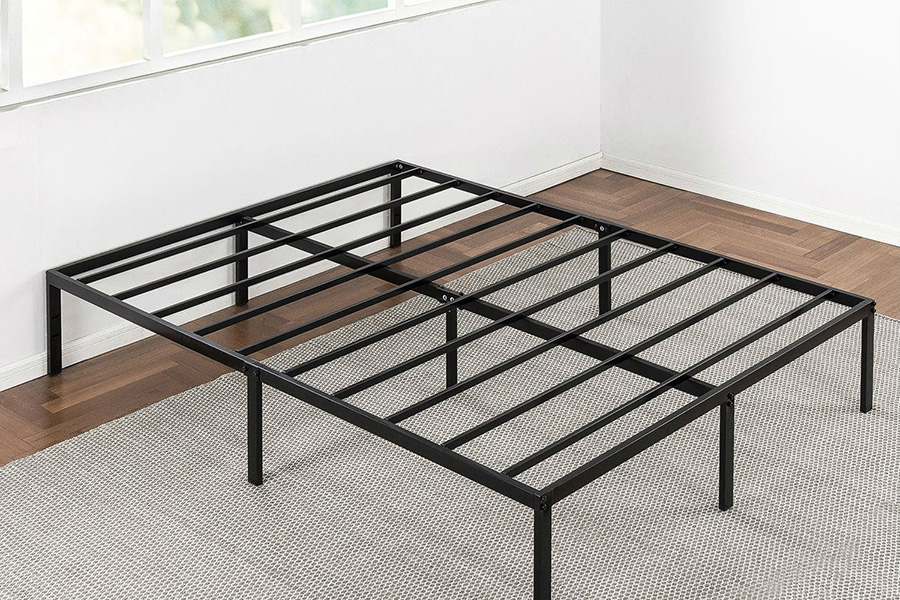 FaFurn Metal Platform Bed Frame with Headboard Attachment Slots - Queen Size