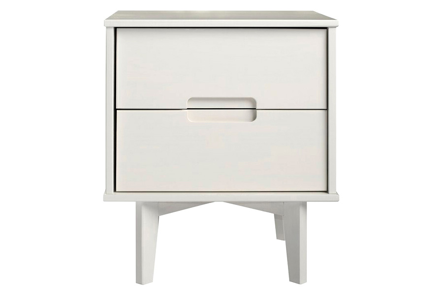 FaFurn Farmhouse 2 Drawer Solid Wood Nightstand - White