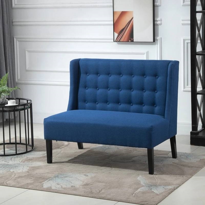 FaFurn™ Scandinavian 2 Seater Loveseat - Blue, Linen