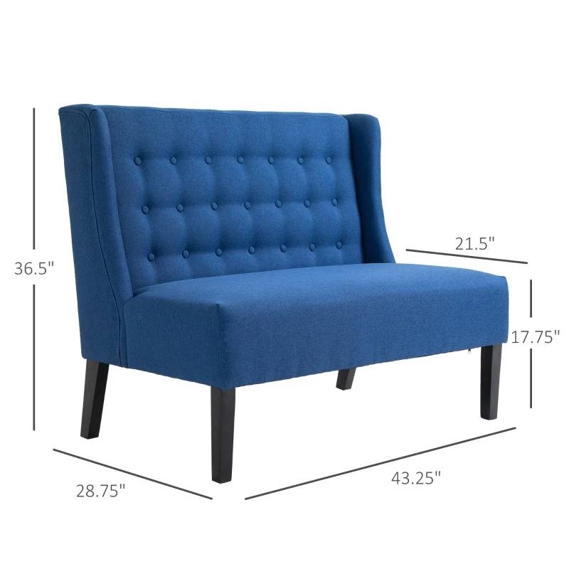 FaFurn™ Scandinavian 2 Seater Loveseat - Blue, Linen