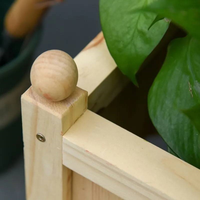 FaFurn - Garden Bed Planter Box with Trellis in Fir Wood