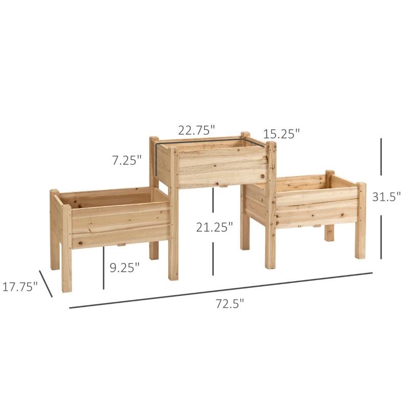 FaFurn Garden Bed Planter Box - Light Oak, Fir Wood