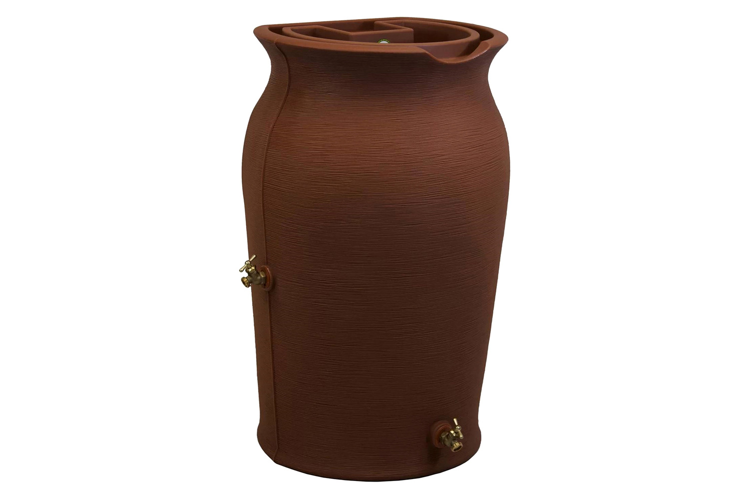 FaFurn - Terra Cotta 50-Gallon Plastic Urn Rain Barrel with Planter Top