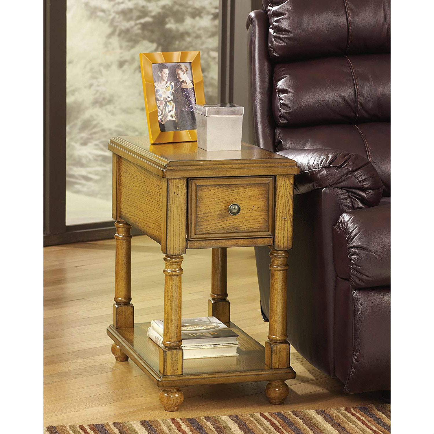 FaFurn - 1-Drawer Nightstand in Light Brown, Wood