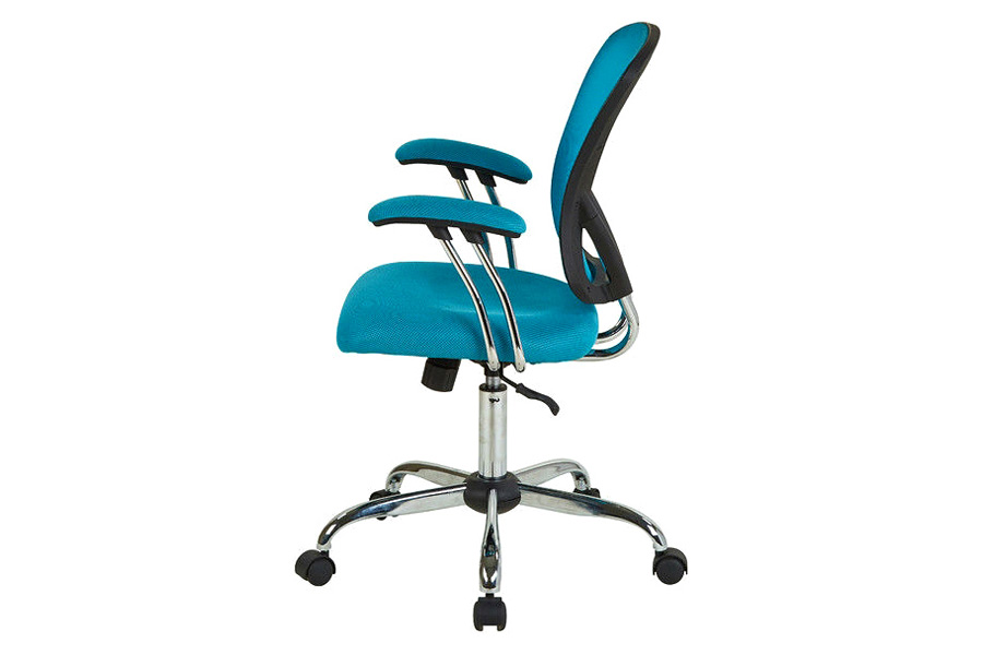 FaFurn - Blue High Back Mesh Office Chair with Padded Armrest