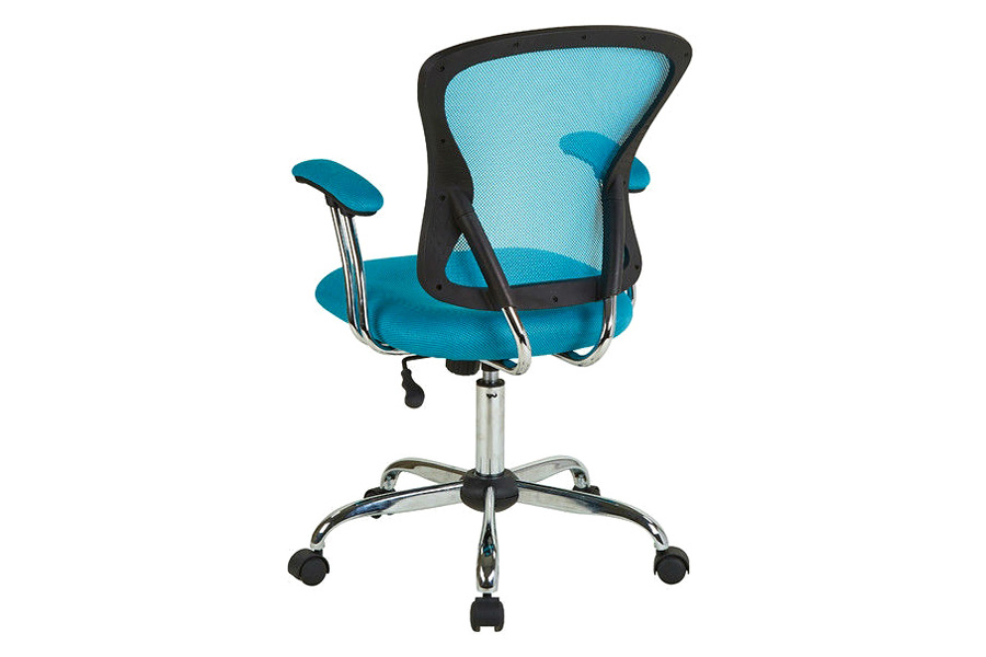 FaFurn - Blue High Back Mesh Office Chair with Padded Armrest