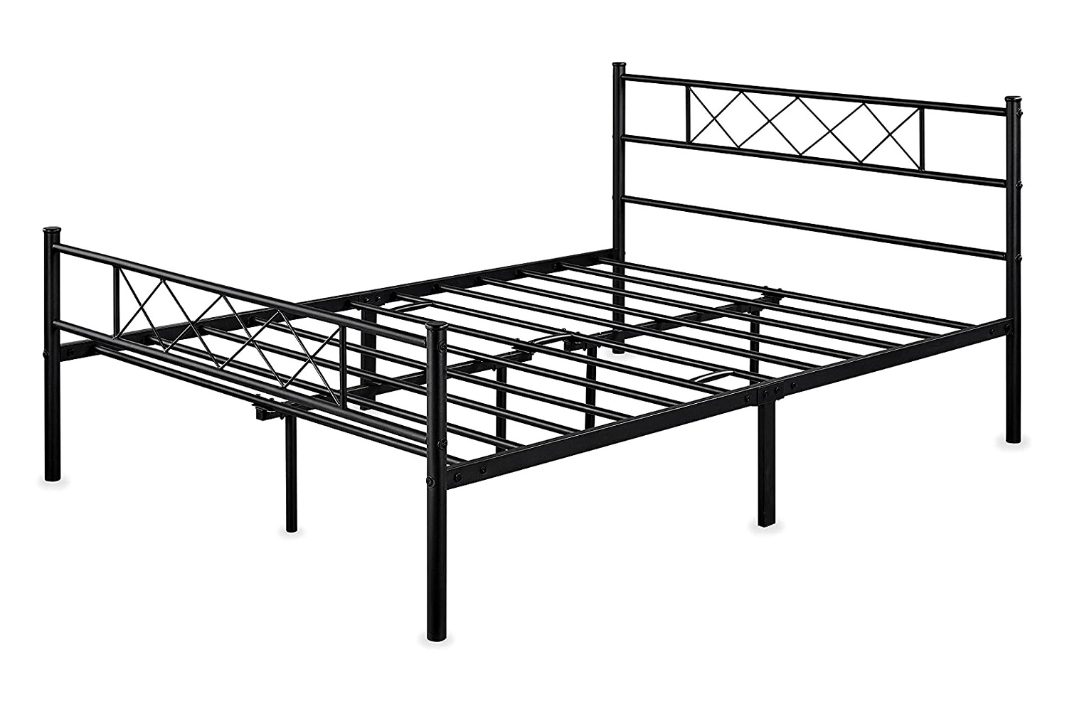 FaFurn™ Traditional Powder Coated Slatted Metal Platform Bed - Full Size