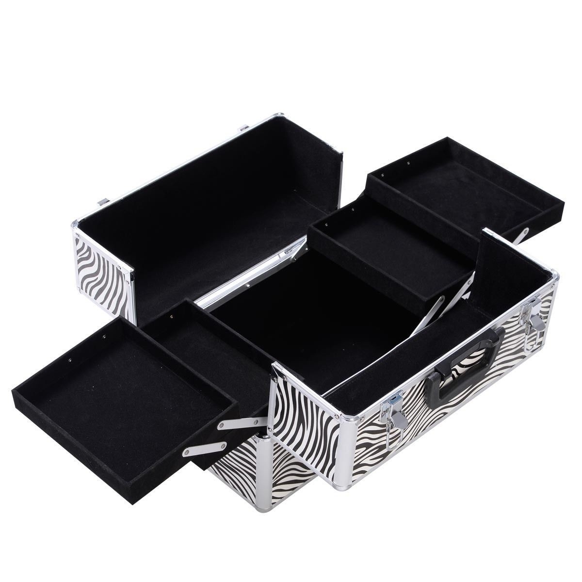 FaFurn - Jewelry Box Makeup Storage Case Organizer in Zebra