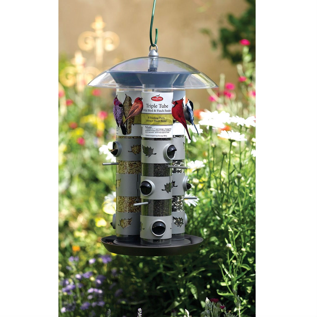 FaFurn - 2-in-1 Triple Tube Squirrel Baffle Bird Feeder