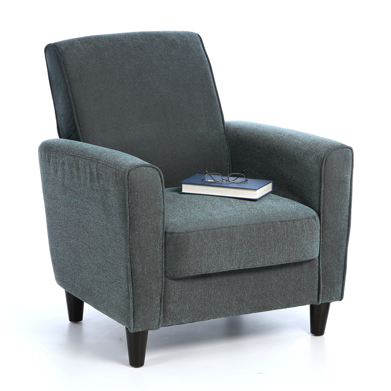 FaFurn Modern Armchair with Espresso Wood Legs - Blue