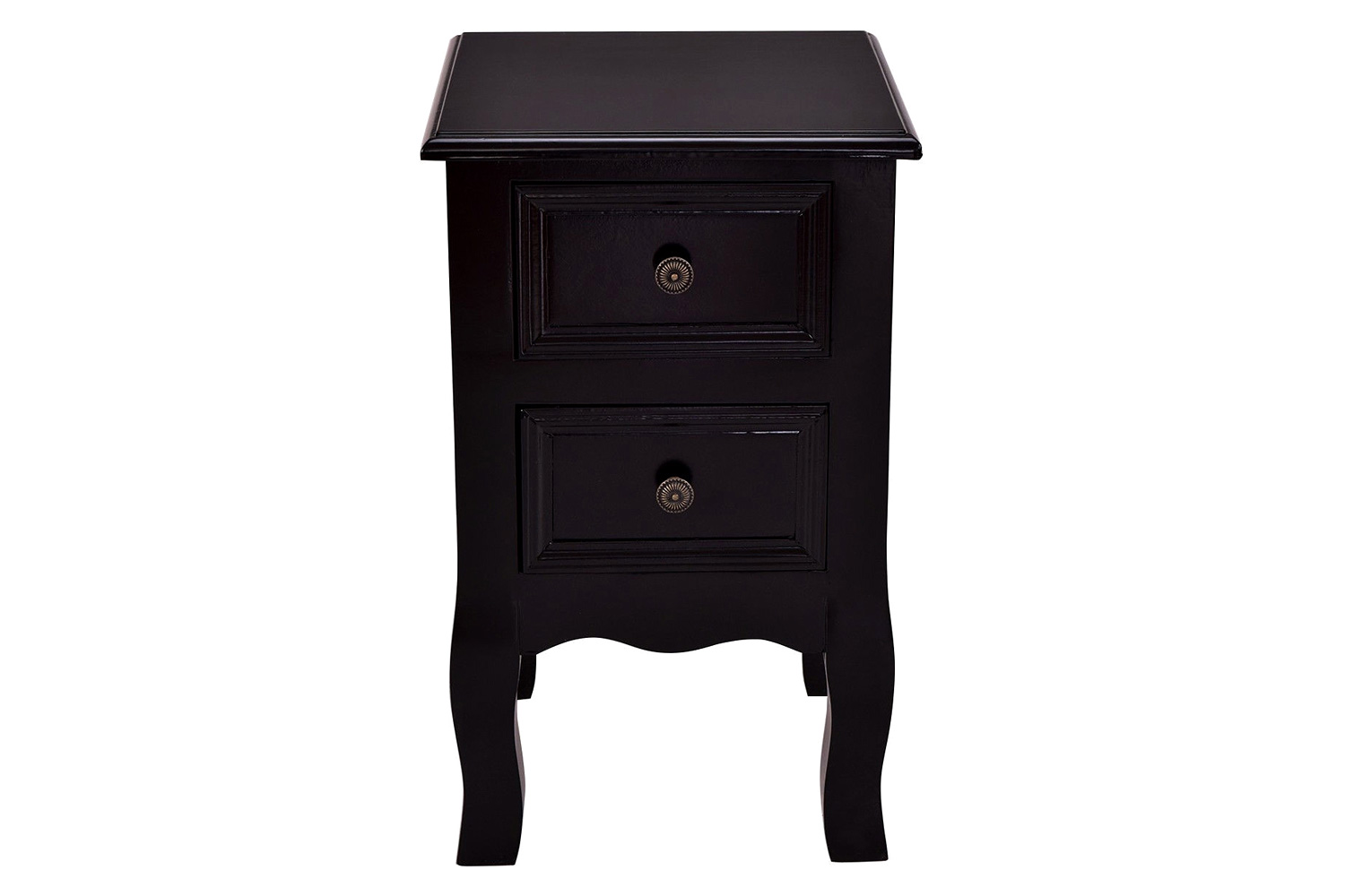 FaFurn - Black Wooden 2-Drawer Accent End Table Nightstand