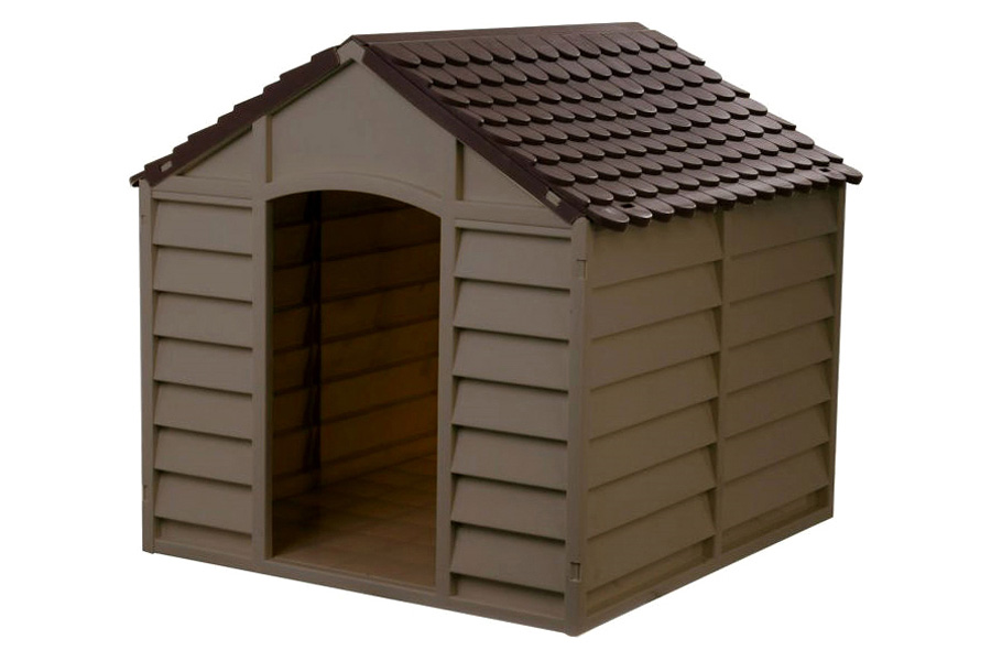 FaFurn Large Heavy Duty Outdoor Waterproof Dog House in Polypropylene - Brown