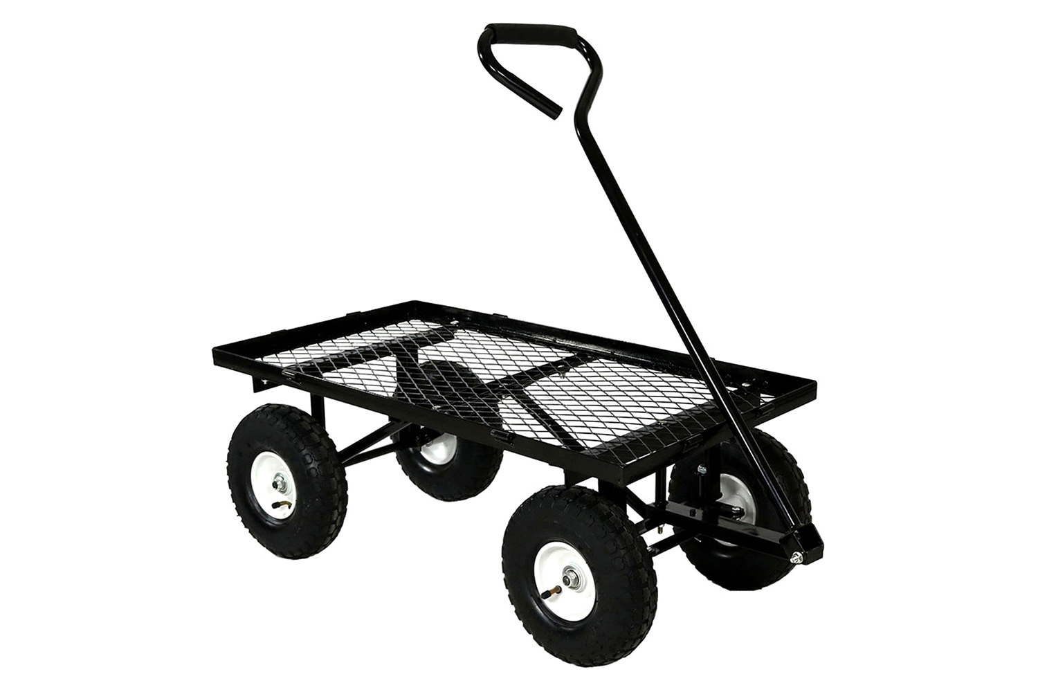 FaFurn Heavy Duty Steel Garden Utility Cart Wagon with Removable Sides - Black