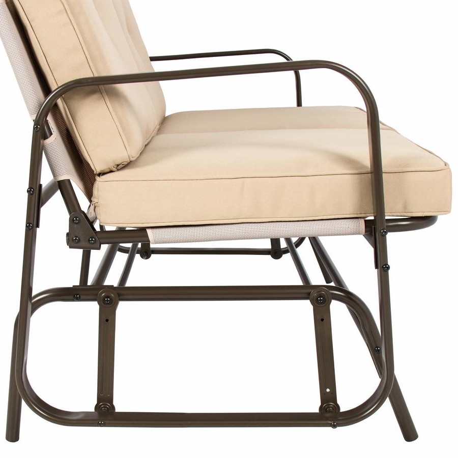 FaFurn UV-Resistant 2 Seater Rocking Chair Bench - Beige, Steel/Polyester