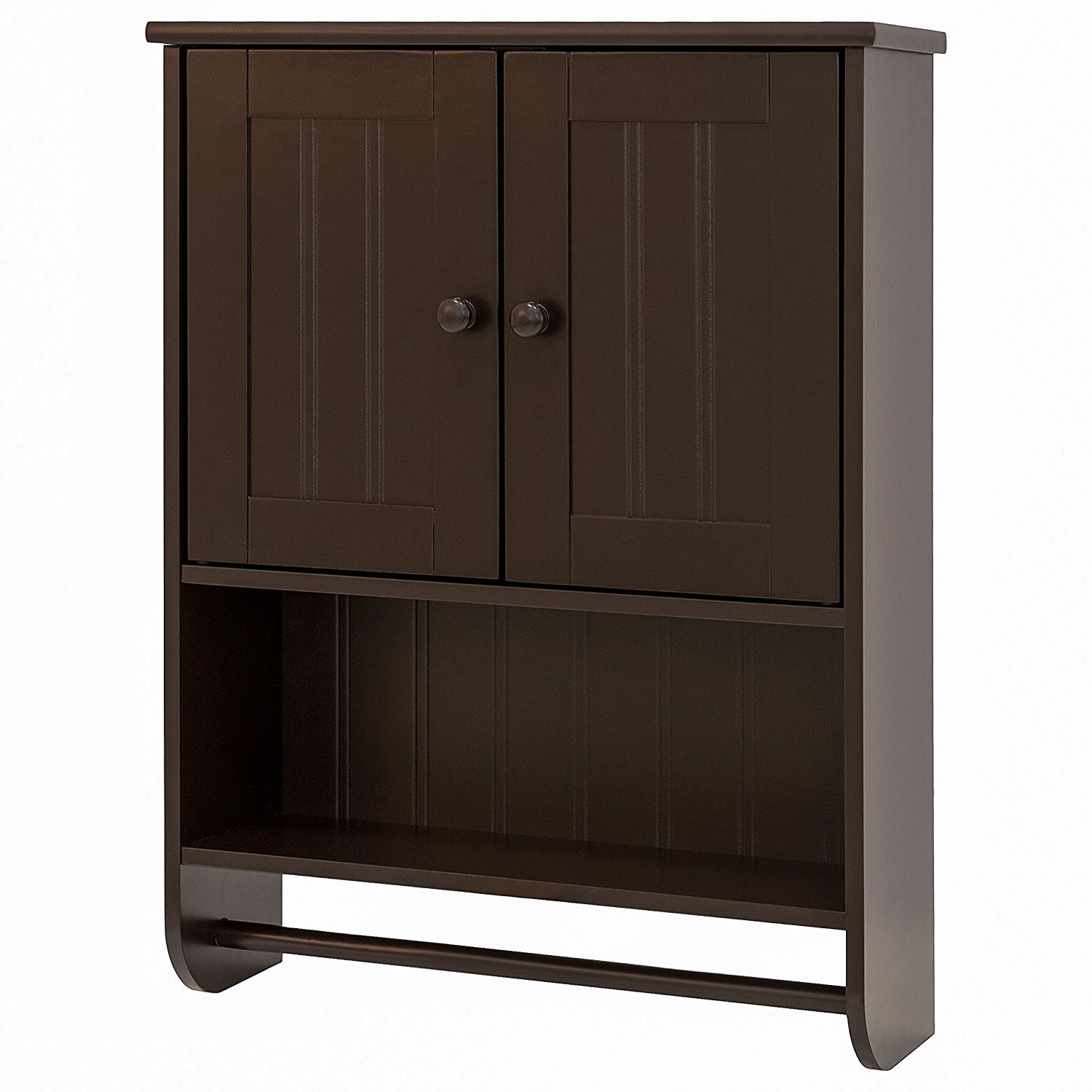 FaFurn Bathroom Wall Cabinet with Towel Bar - Espresso