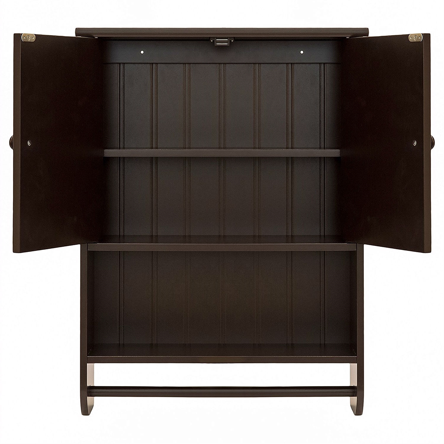 FaFurn Bathroom Wall Cabinet with Towel Bar - Espresso