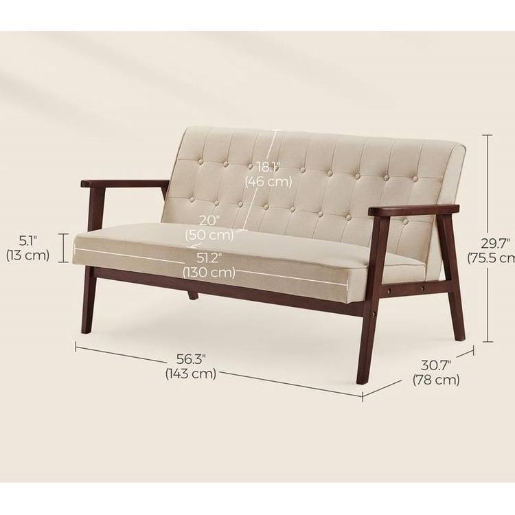 FaFurn™ Modern Loveseat with Seat/Back Cushion - Beige