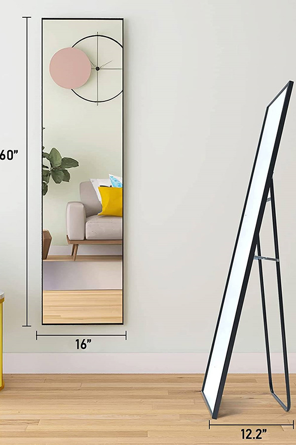 FaFurn - Modern Full Length Floor Mirror with Stand Or Wall Mount