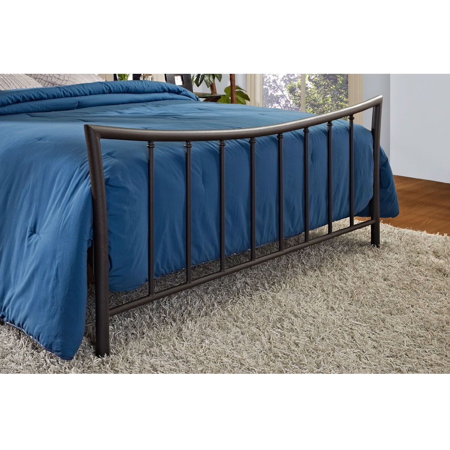 FaFurn - Platform Bed Frame with Headboard and Footboard in Brushed Bronze, Metal