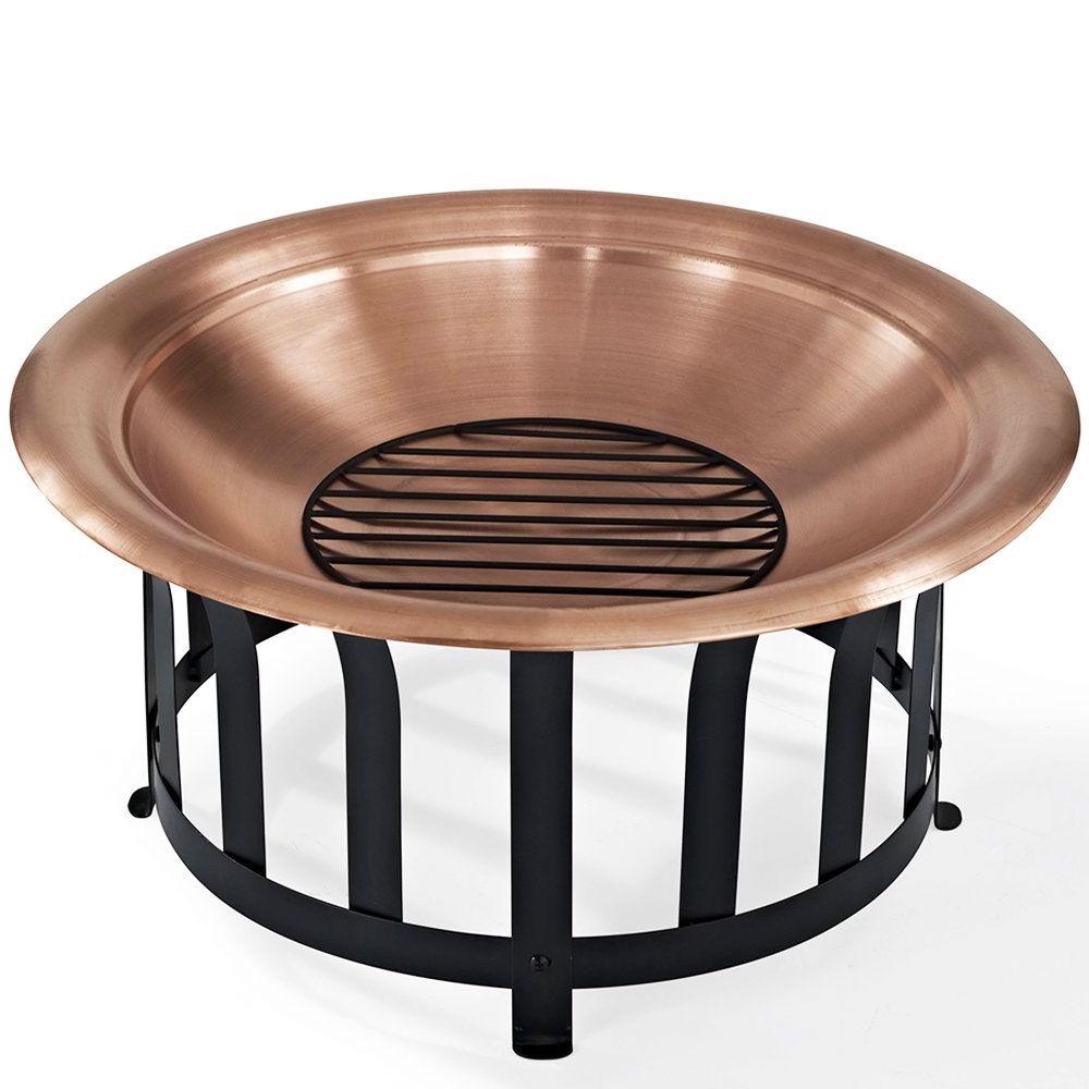 FaFurn Oversized Fire Pit with Black Steel Frame Poker and Spark Screen - Steel