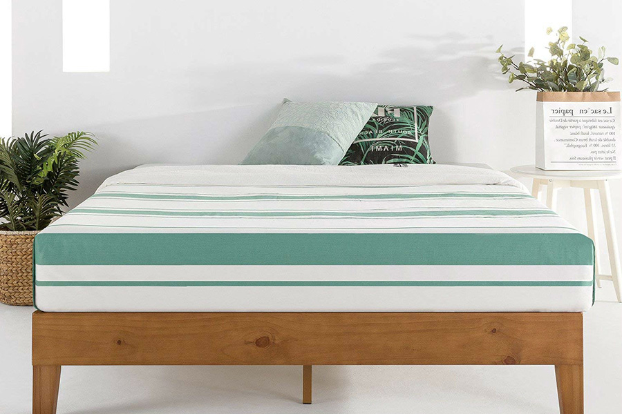 FaFurn Mid-Century Modern Solid Wood Platform Bed Frame - Full Size