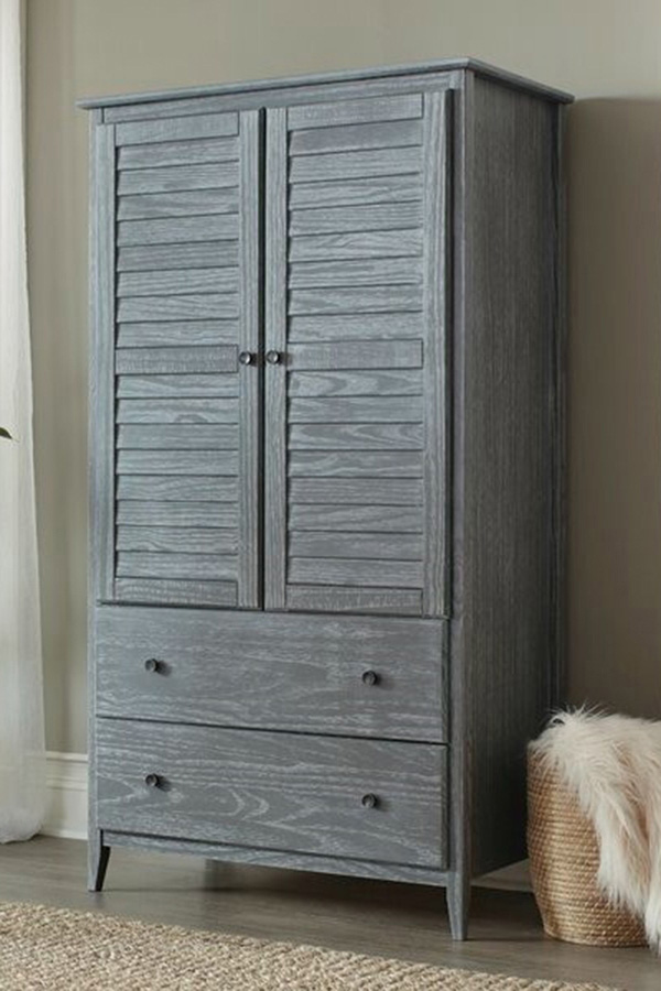 FaFurn - Farmhome Louvered Distressed Pine Armoire