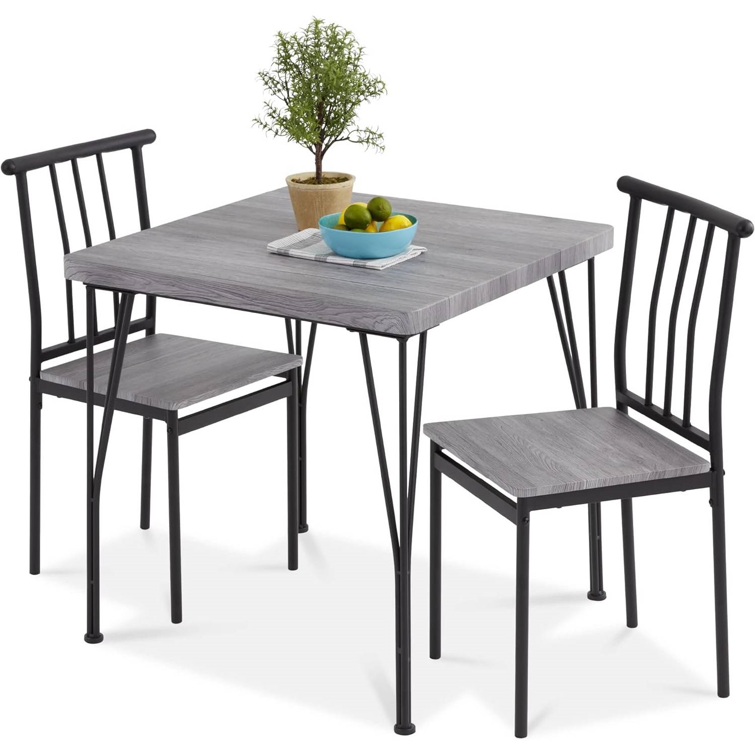 FaFurn - 3-Piece Modern Dining Set with Table and 2 Chairs