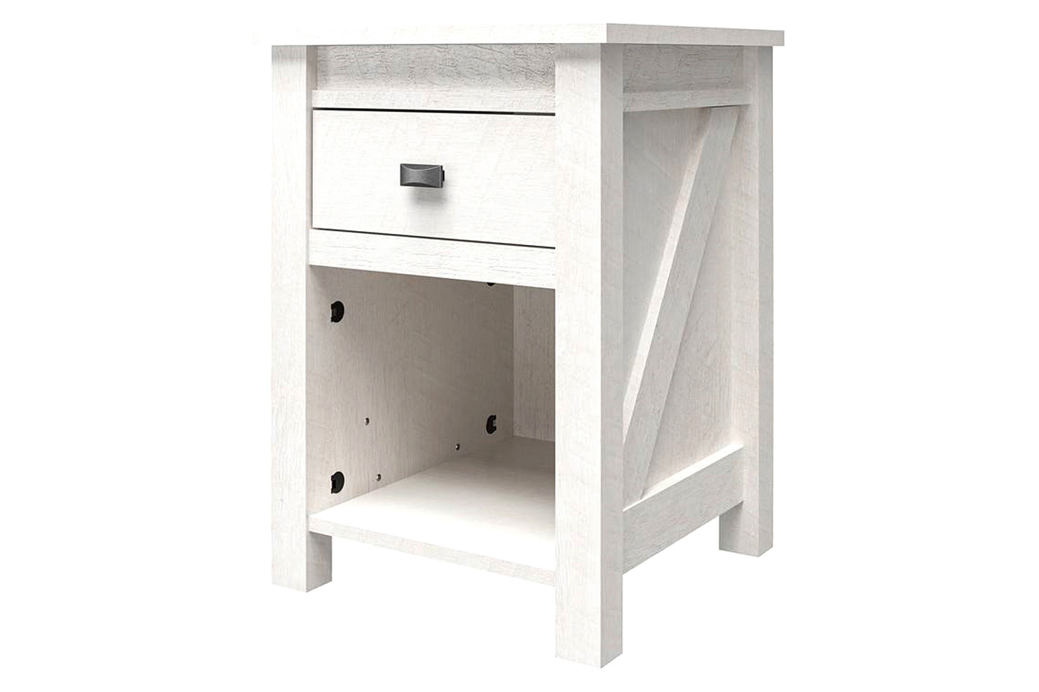 FaFurn - Farmhouse 1-Drawer Bedroom Nightstand with Open Shelf