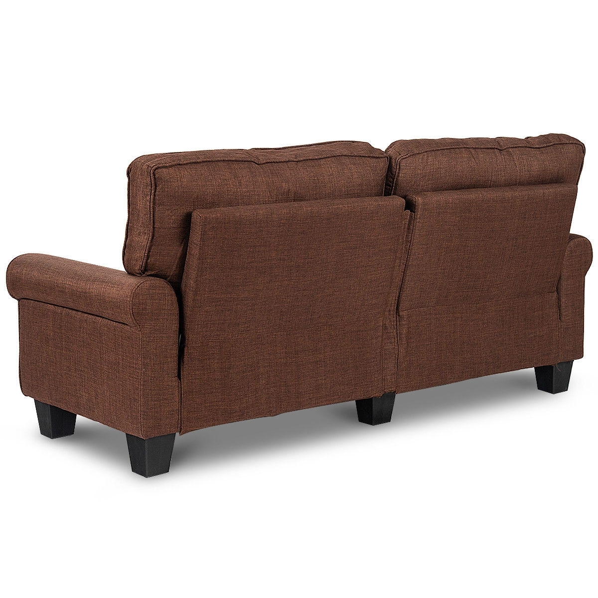 FaFurn™ Classic Loveseat with Armrests - Brown, Fabric