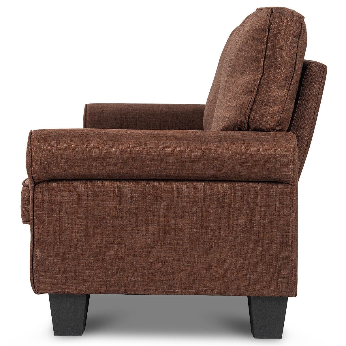 FaFurn™ Classic Loveseat with Armrests - Brown, Fabric