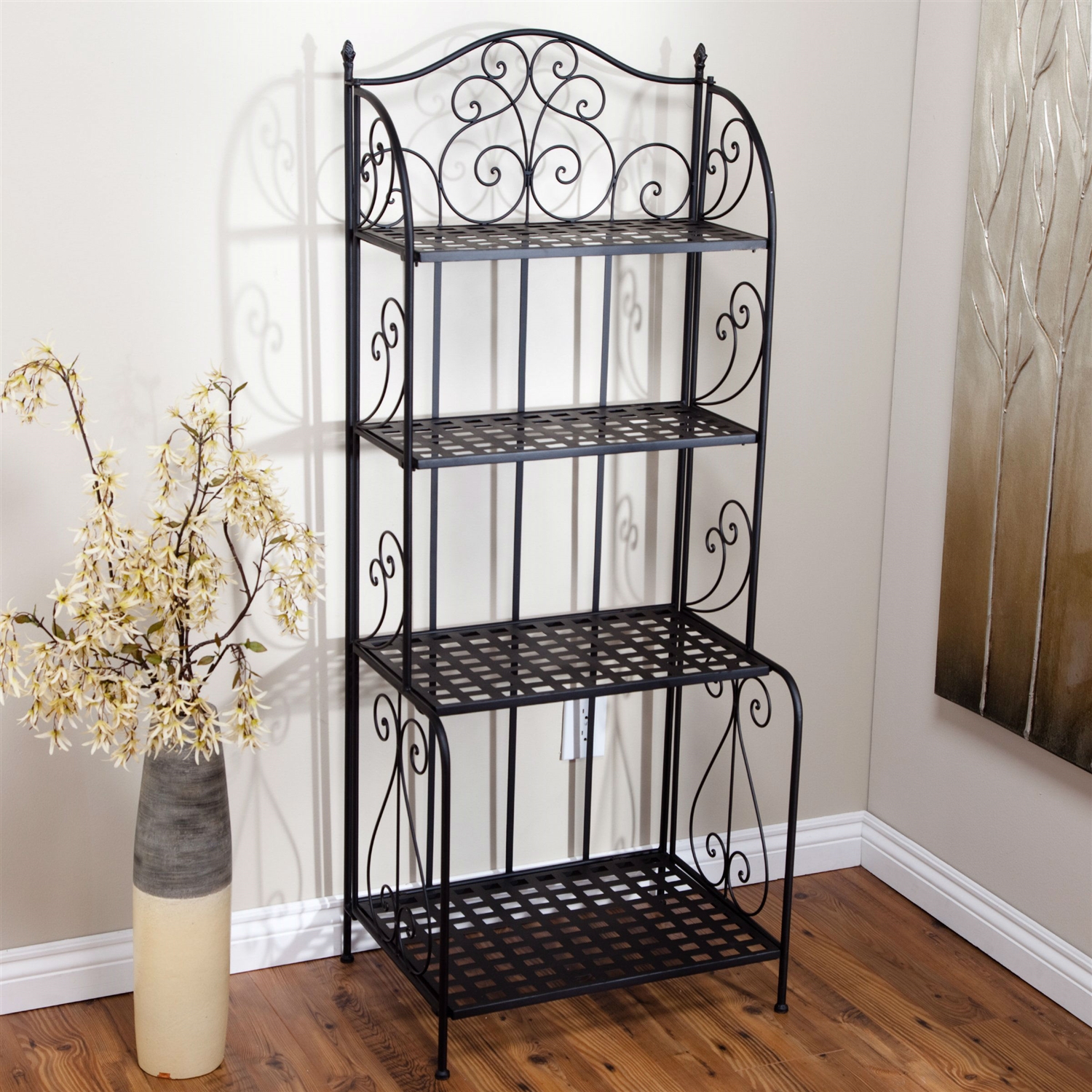 FaFurn - Bakers Rack with 4 Shelves in Metal