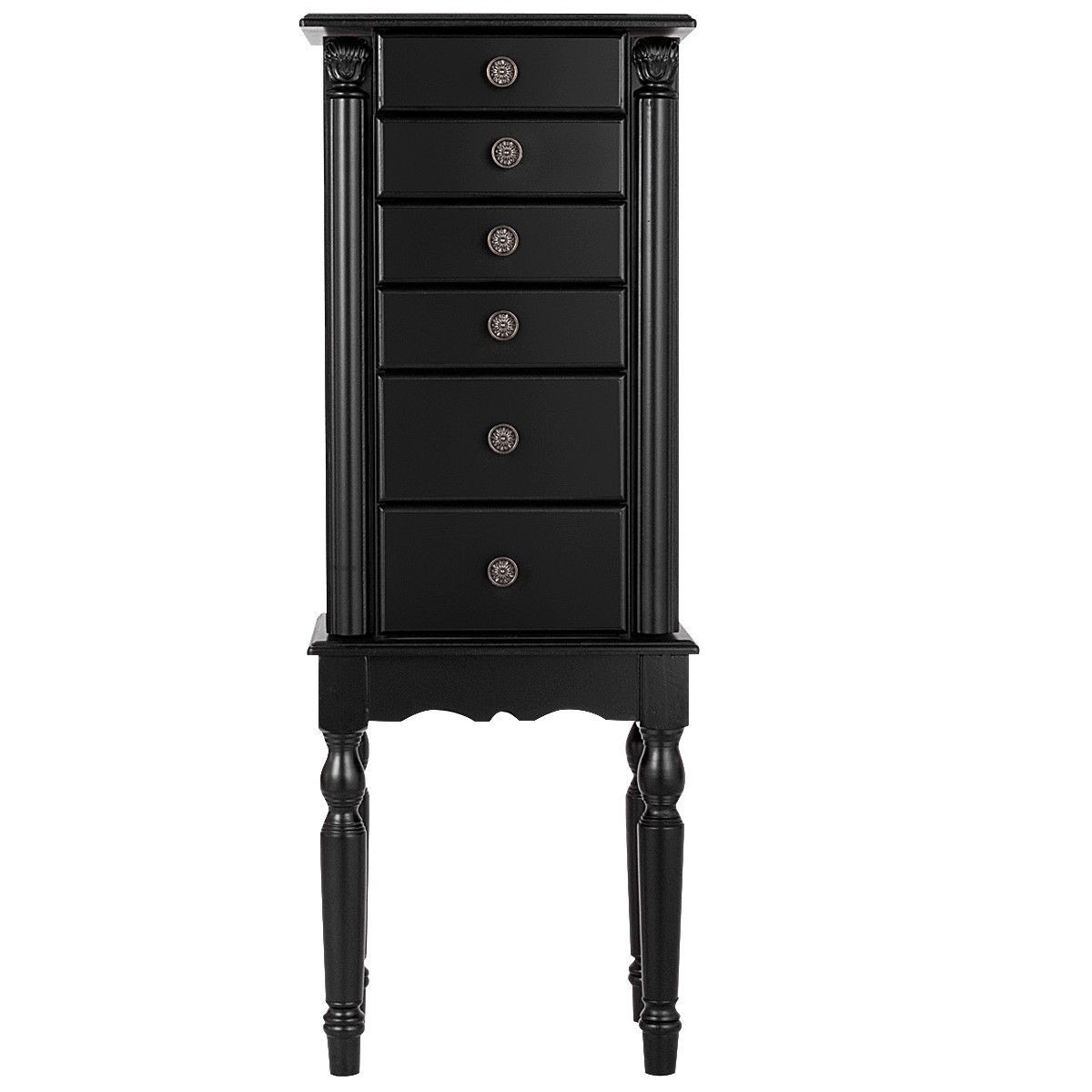 FaFurn - Storage Chest with Mirror in Black, Wood