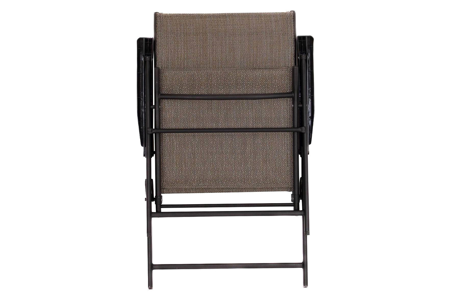 FaFurn - Outdoor Folding Patio Chairs in Brown with Black Metal Frame (Set of 2)