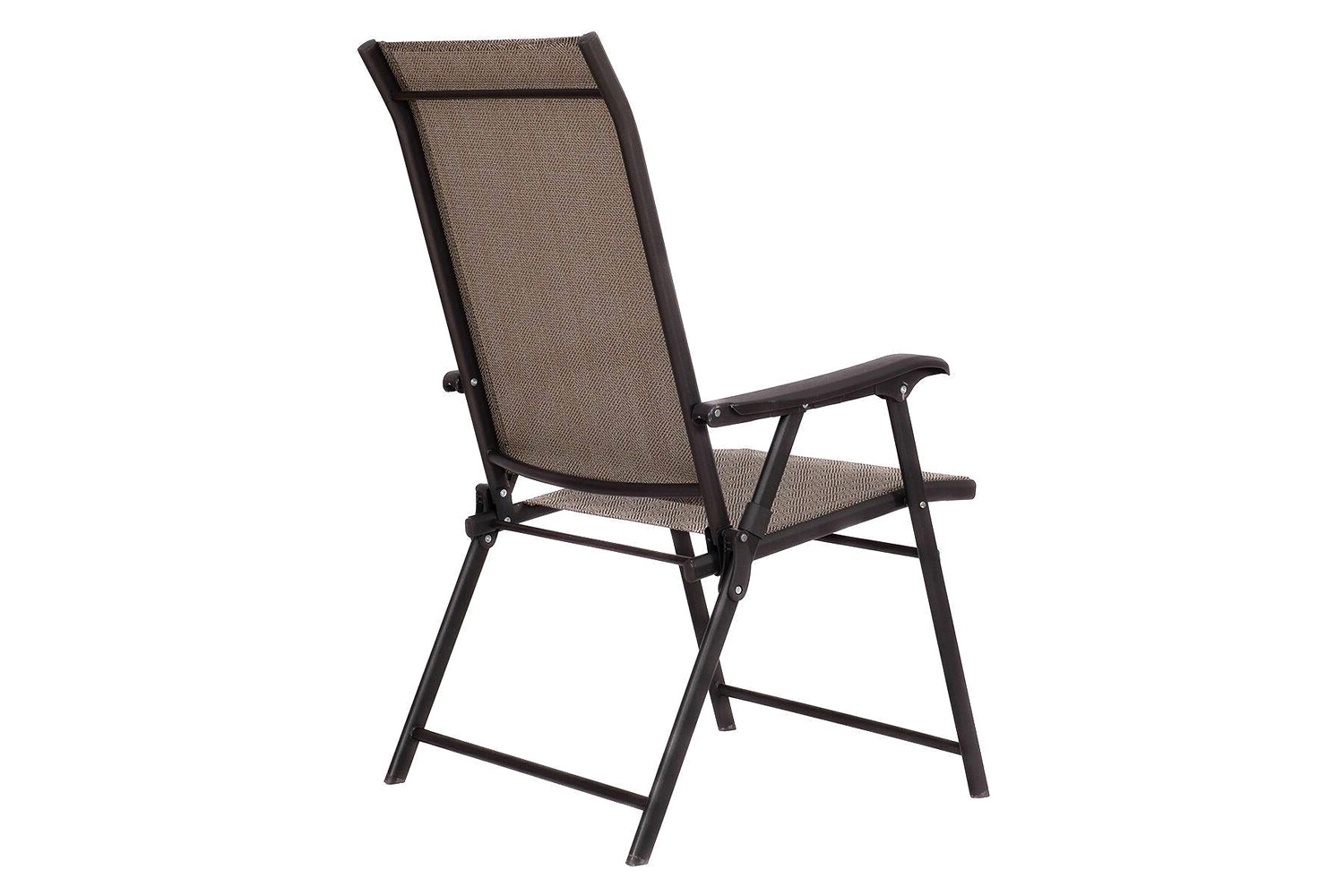 FaFurn - Outdoor Folding Patio Chairs in Brown with Black Metal Frame (Set of 2)