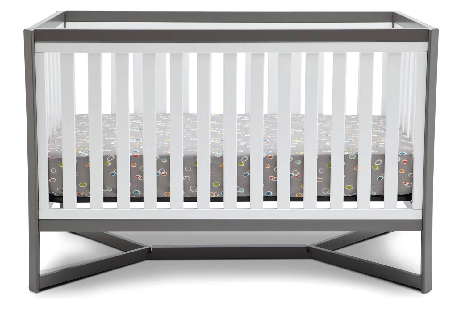 FaFurn - Modern Contemporary White/Gray Convertible Crib